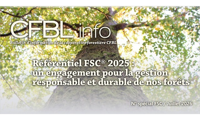 CFBL Info spécial certification FSC